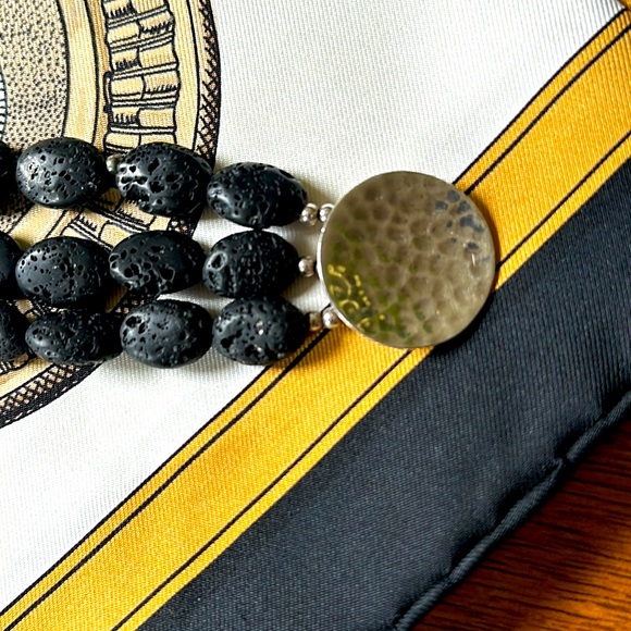 Silpada Womens Bracelet Sterling Silver Black Lava Rock - Picture 4 of 5